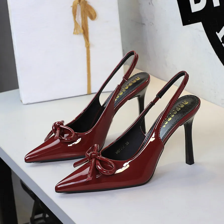 Sandales Stiletto Bout Pointu avec Nœud – Talons Aiguilles Élégants pour Femme