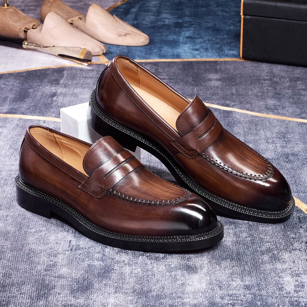 Mocassins Oxford en cuir véritable pour hommes – Élégants, confortables, toutes saisons