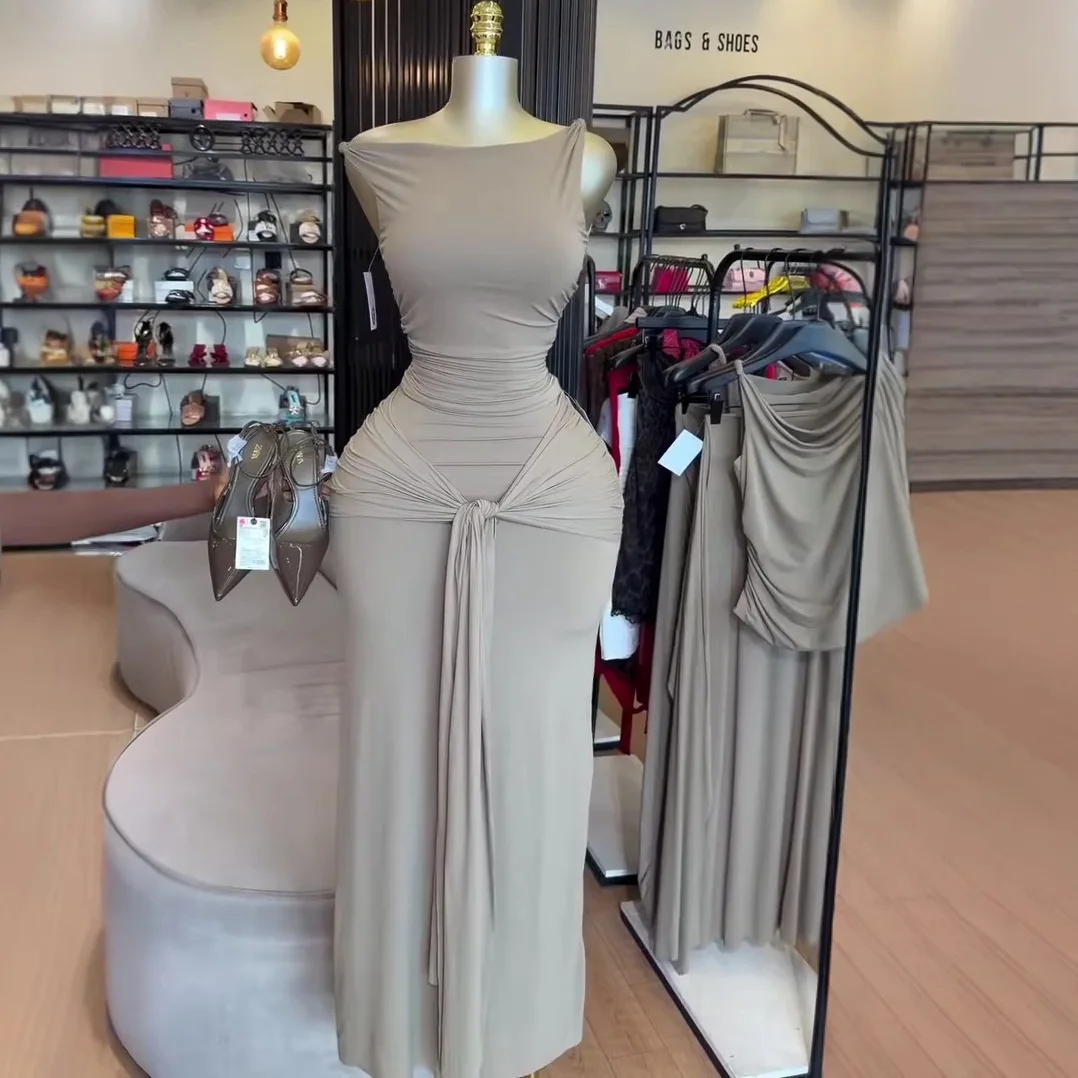 Ensemble 2 pièces femme – Haut sans manches & jupe longue à lacets | Ref HK73892