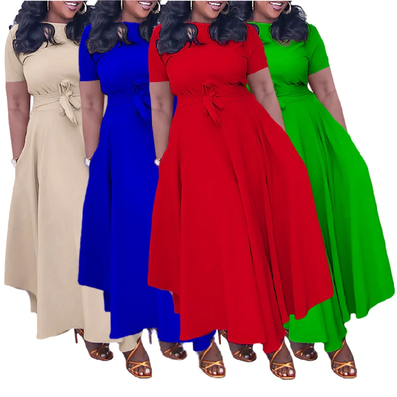 Robe Maxi Africaine Élégante Femme | Manches Courtes | Anti-Rides | Printemps 2023