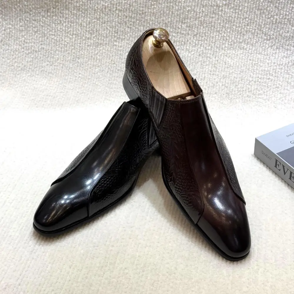 Mocassins Oxford en cuir véritable F510-MC603 – Chaussures habillées homme bout pointu