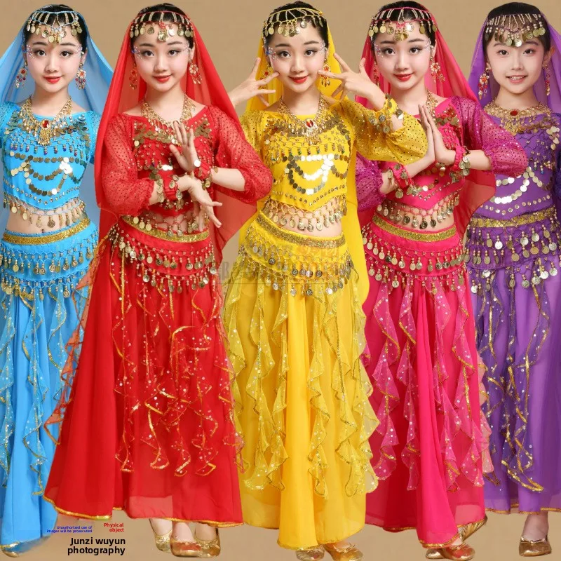 Costume de Danse Orientale Sequins Scintillants pour Filles – Set Complet