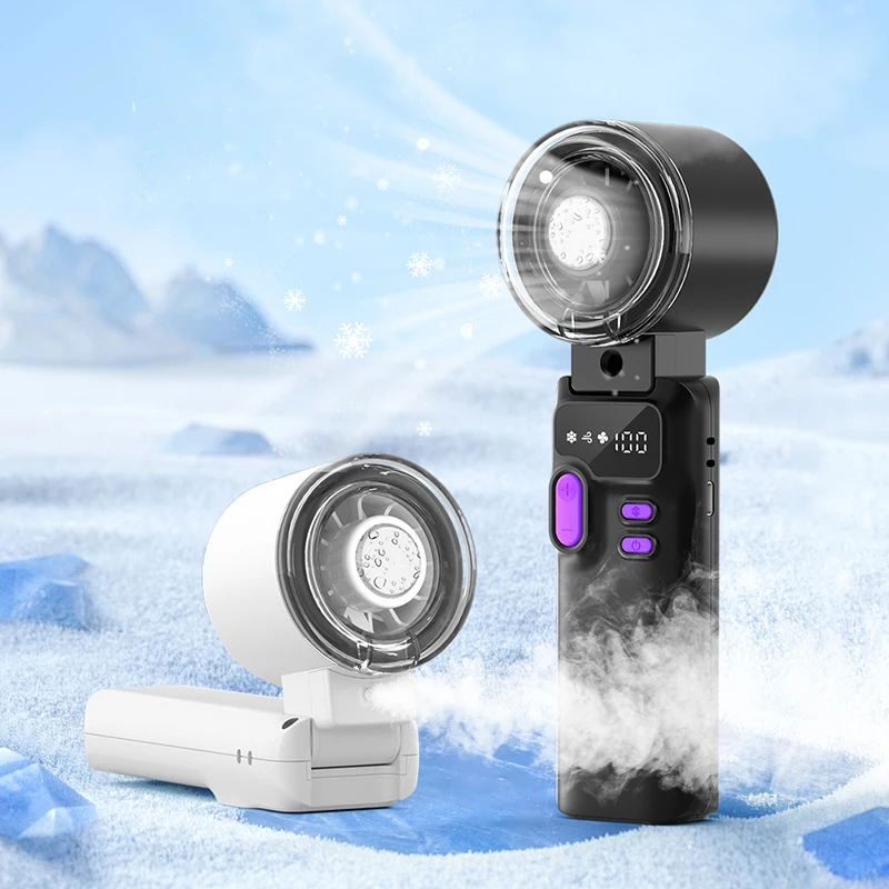 Ventilateur Portable K827 – 199 Vitesses, Écran Digital, Pliable & Rechargeable USB