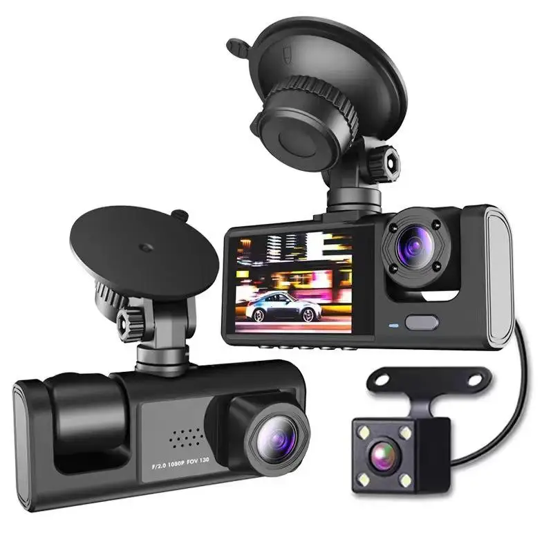 Dashcam Triple Objectif 1080P Full HD – Vision Nocturne & WiFi Intégré