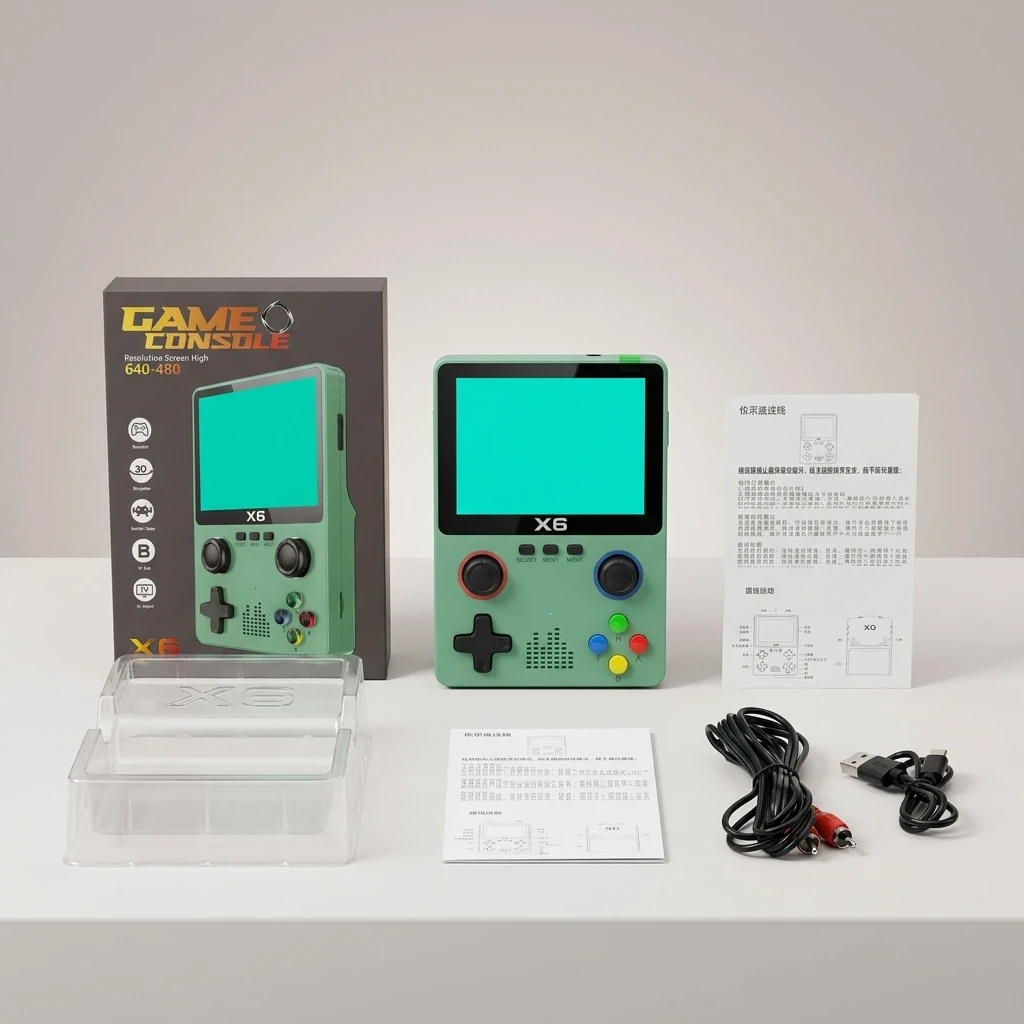 Console de Jeu Portable X6 – Écran 3,5" HD | 500 Jeux Intégrés | Double Joystick