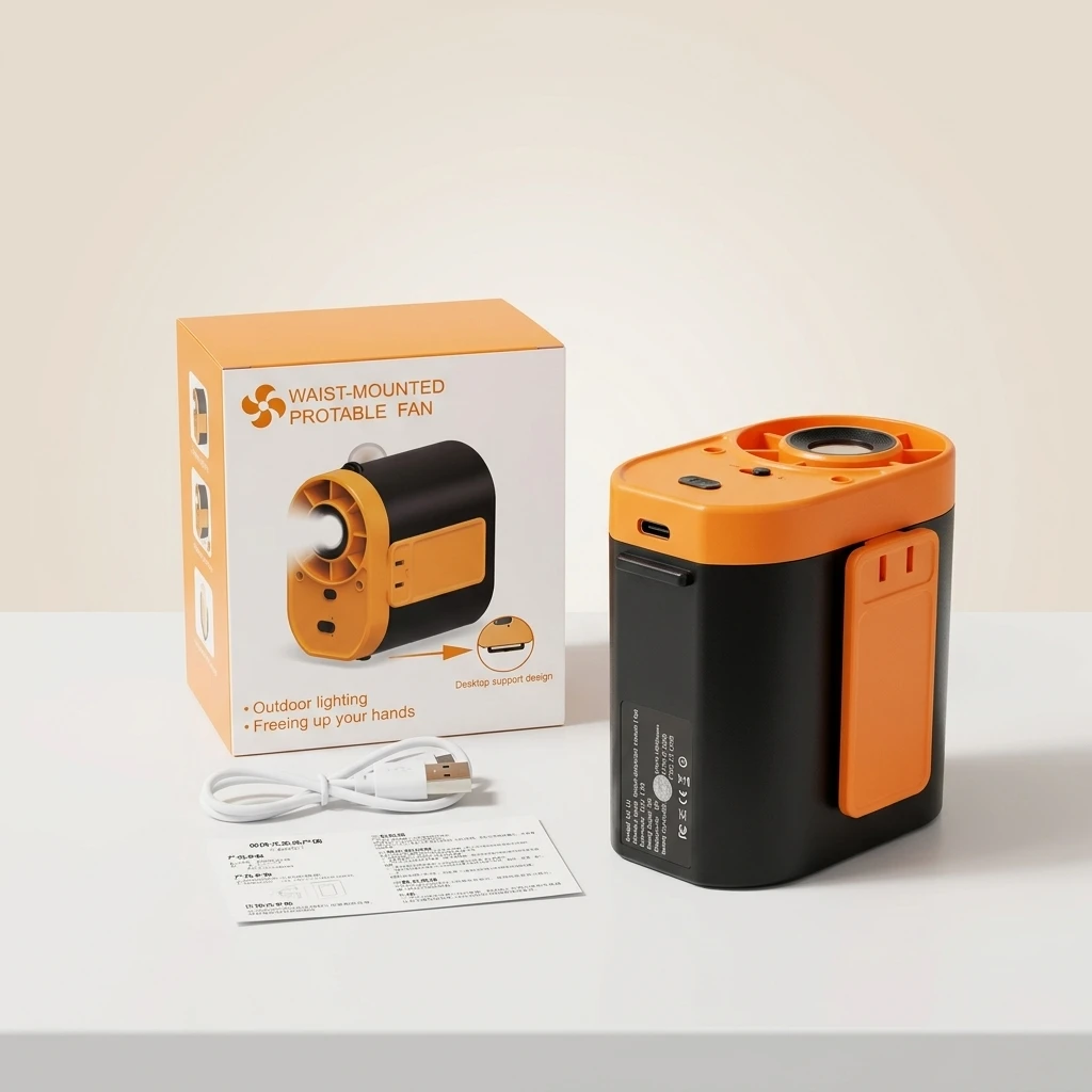 Ventilateur Portable USB Clip Ceinture 3 Vitesses – Léger & Rechargeable