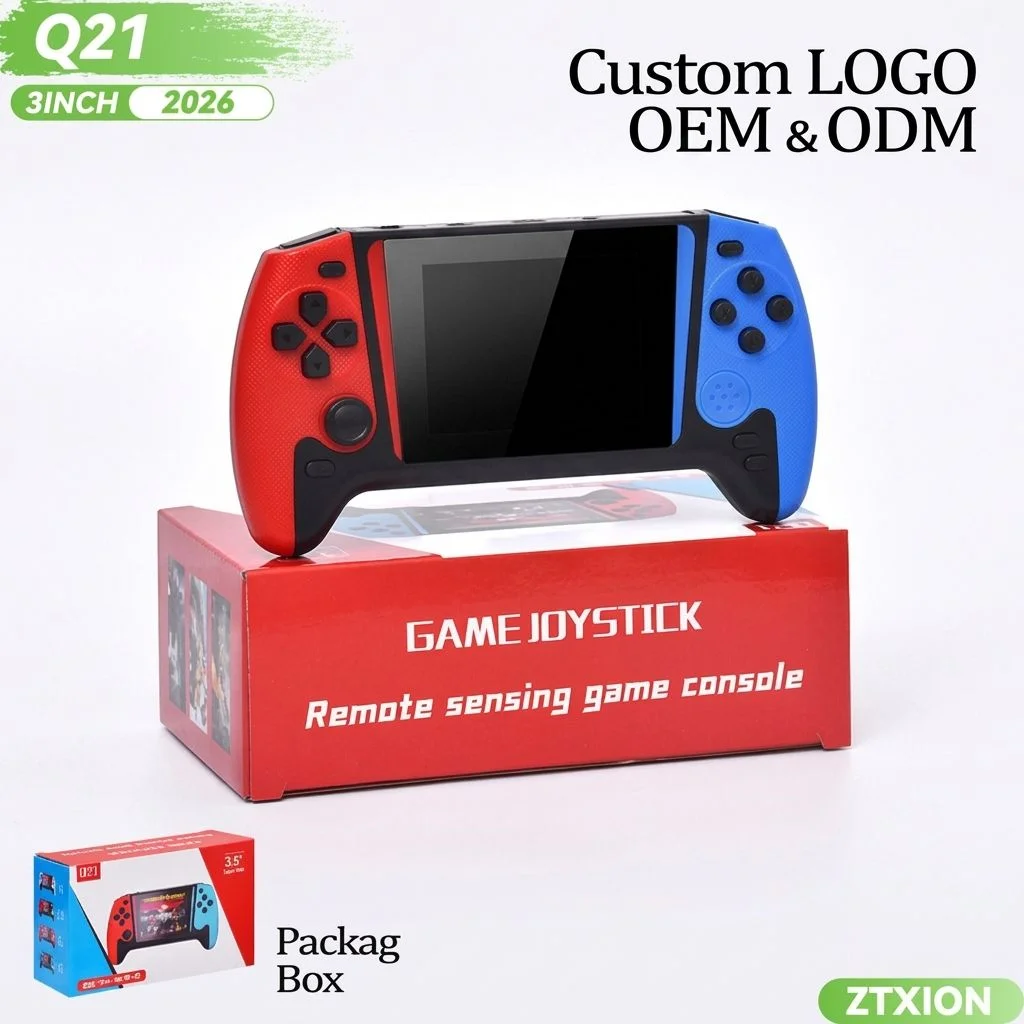 Console de Jeu Portable Q21 – 500 Jeux Intégrés, Écran 3,5", Wi-Fi, 2 Manettes
