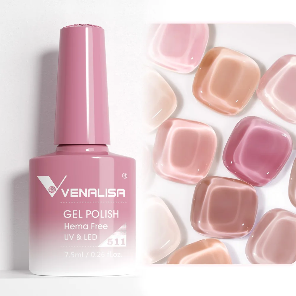 Vernis Gel UV VENALISA VIP5 Hema Free – Longue Tenue 3 Semaines, 60 Couleurs