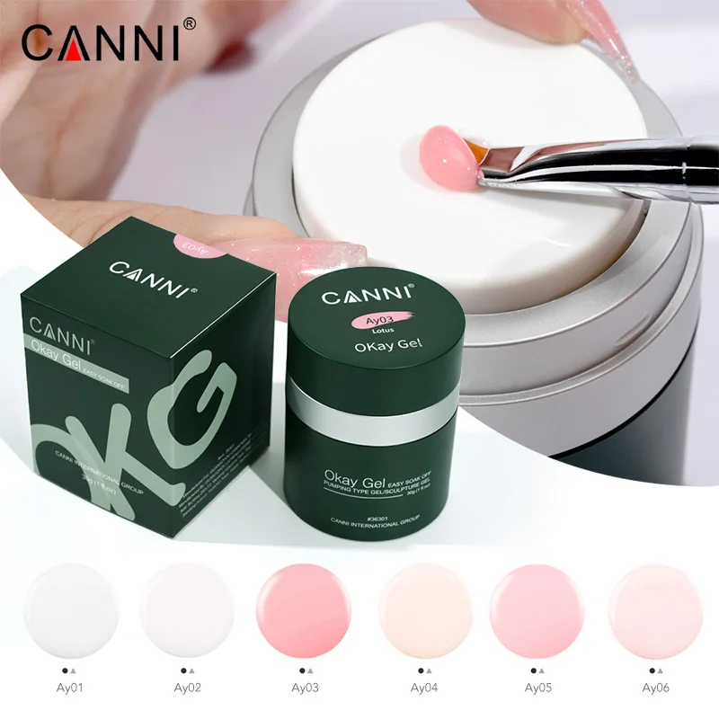 CANNI Gel Extension Ongles 30g – 6 Couleurs UV/LED, Sculpture & Nail Art