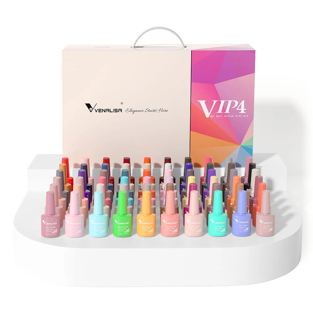 Venalisa Kit 65 Vernis Gel UV Semi-Permanent 60 Couleurs Hema Free – Longue Tenue