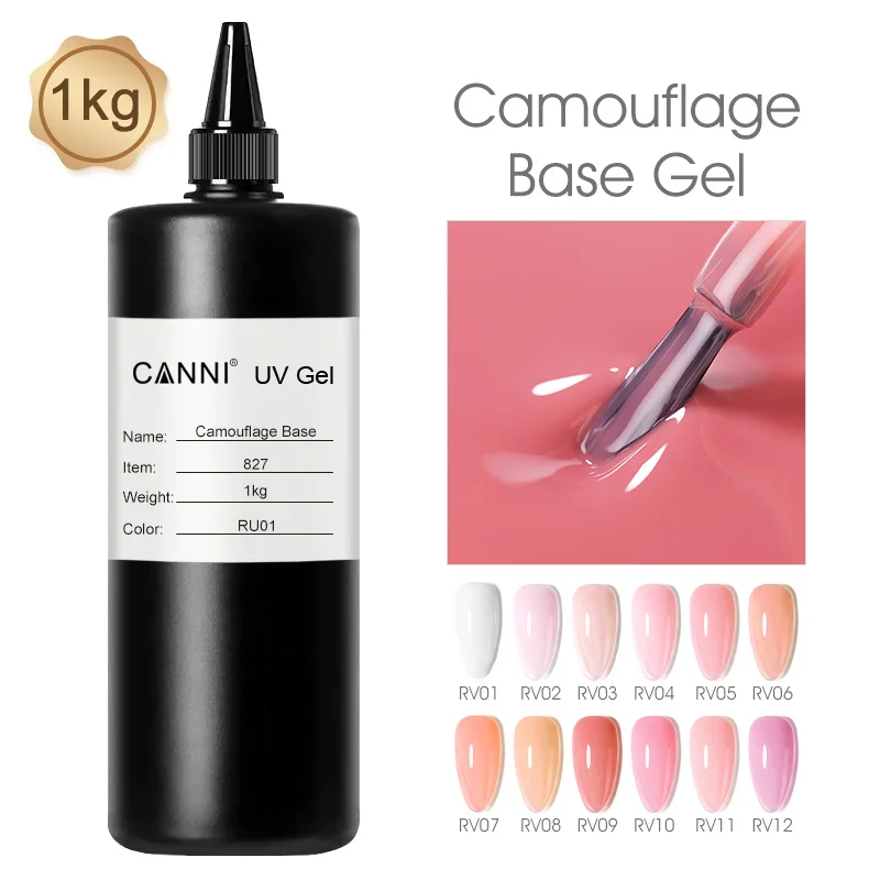 CANNI Gel Polish Base Coat Caoutchouc 1000g – Longue Tenue, Vegan & Sans HEMA