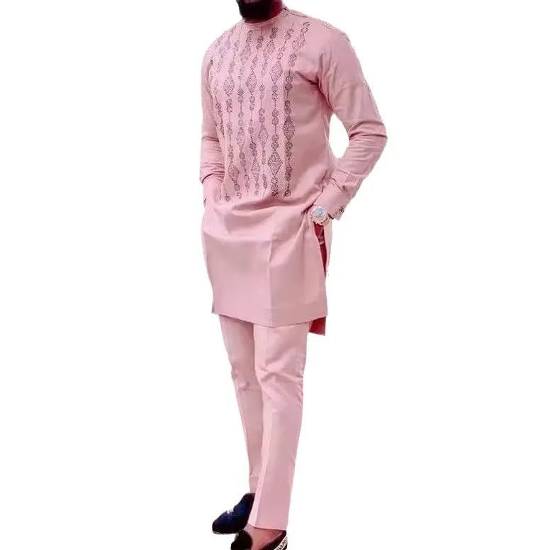 Ensemble 2 pièces homme style ethnique africain – Coupe Smart Casual tendance