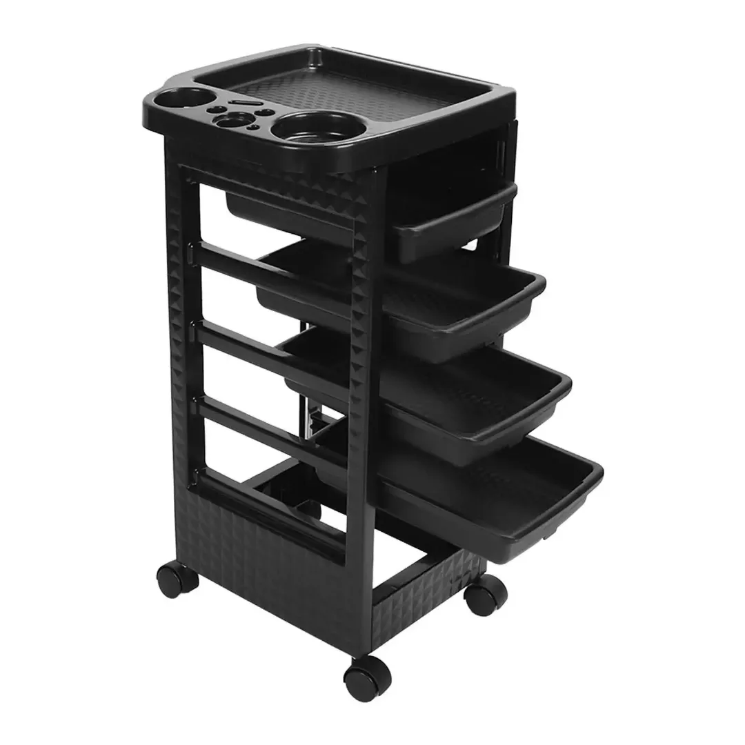 Chariot de Coiffure Professionnel avec 5 Tiroirs – Design Robuste & Multifonction pour Salon de Beau
