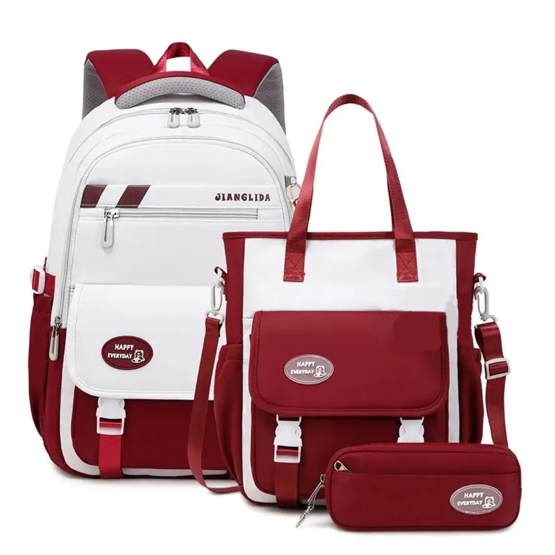 Cartable 3 pièces imperméable – Sac à dos scolaire design pour filles et garçons
