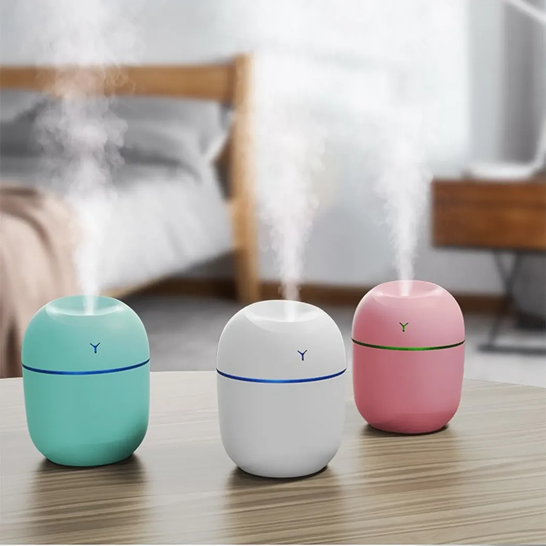 Mini Humidificateur USB avec Diffuseur d’Arômes & Veilleuse LED – Pour Maison, Bureau et Voiture