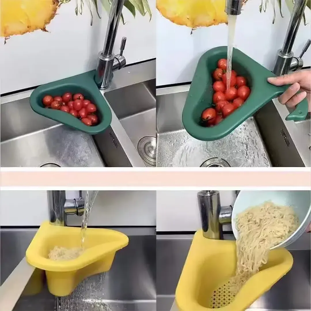 Passoire de Coin pour Évier – Panier de Vidange Pratique avec Crochet pour Déchets Alimentaires