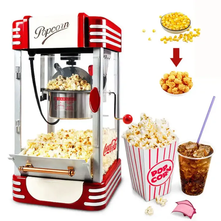 Machine à Pop-Corn Rétro Professionnelle – Design Vintage, Haute Capacité pour Fêtes, Cinéma et Snac