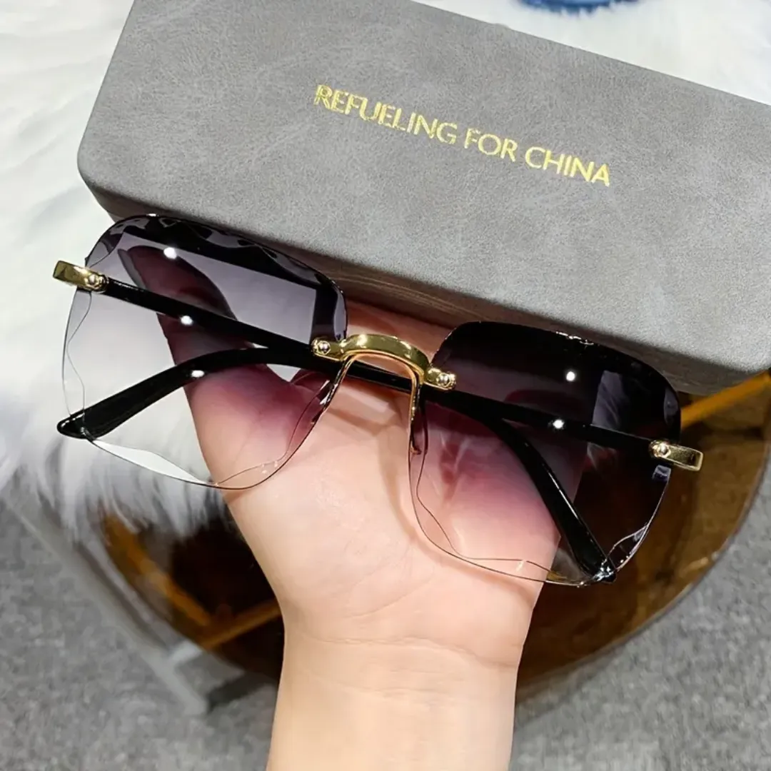 Lunettes de Soleil Sans Monture 2025 – Élégance et Protection UV pour Femmes Modernes