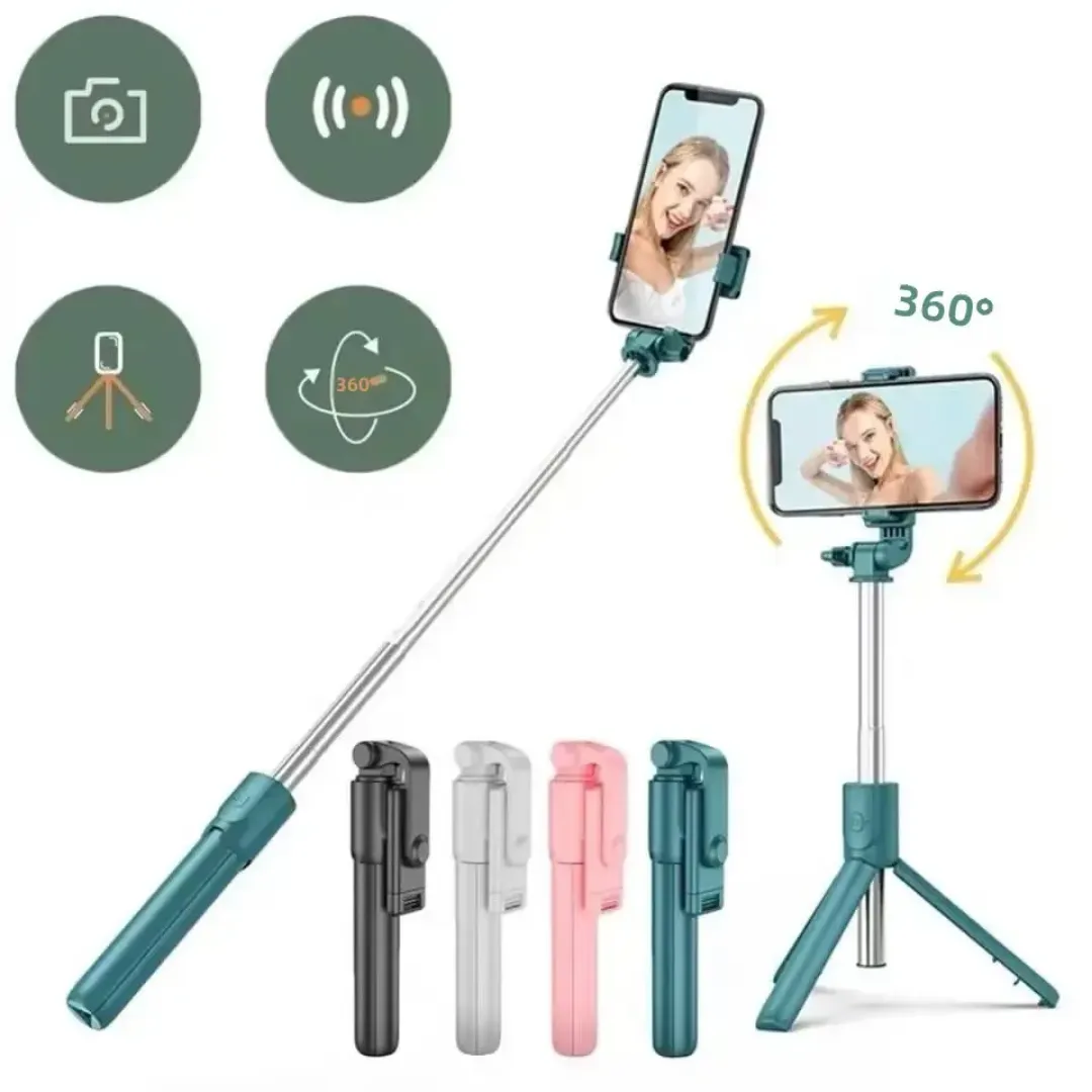 Mini Perche à Selfie Bluetooth 2025 – Trépied Extensible avec Obturateur à Distance et Lumière LED
