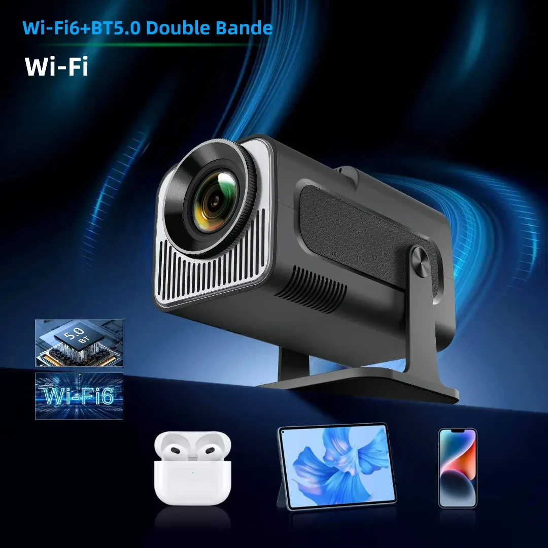 Mini Projecteur Portable 4K Android HY320 – WiFi – 200 ANSI Lumens – Home Cinéma Intelligent – Andro
