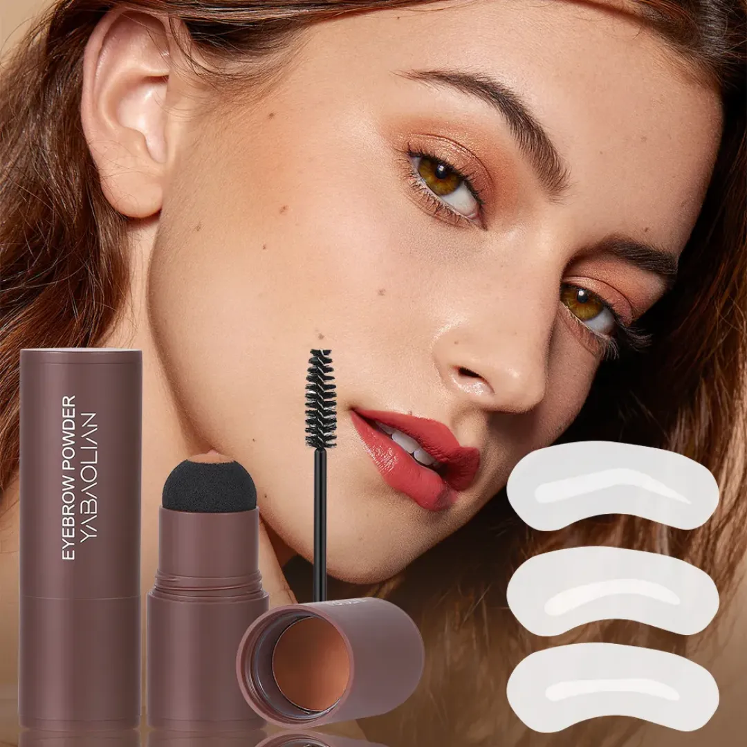 Kit de Façonnage des Sourcils – Crayon, Poudre et Pochoirs | Longue Tenue | Vegan & Sans Cruauté