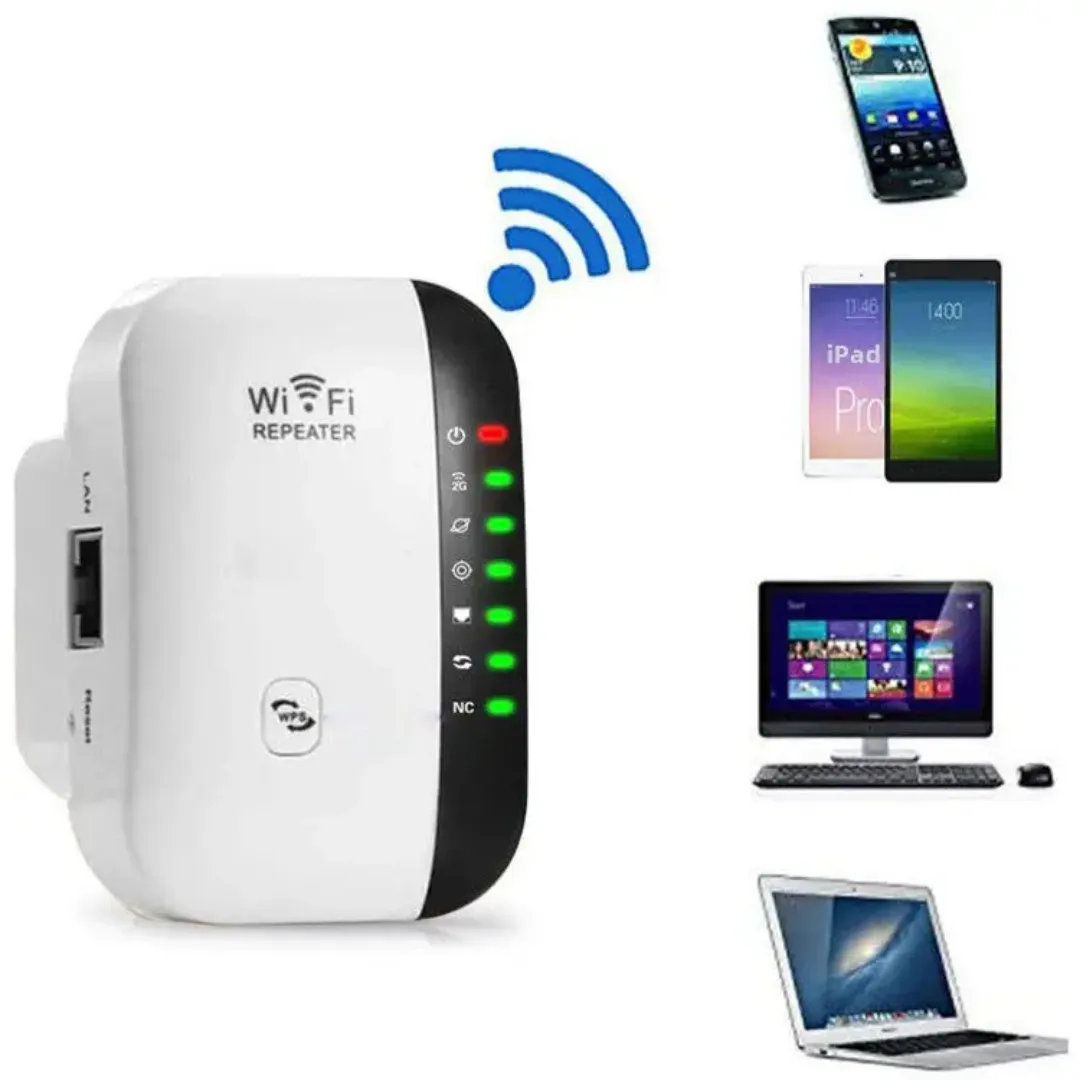 Répéteur WiFi Longue Portée 300Mbps – Extension WiFi 2.4G/5G avec Prise Murale – Réseau Rapide et Fi
