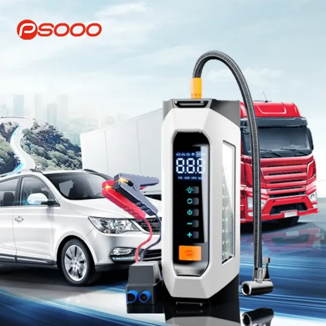 Démarreur de Voiture Multifonction 12V avec Compresseur d’Air – 10000mAh