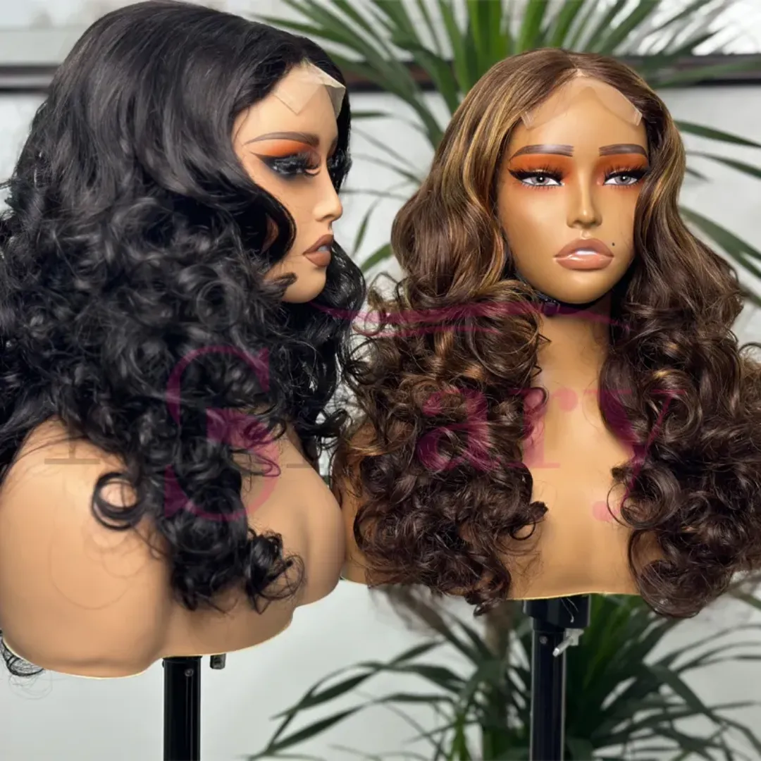 Perruque Bouncy Curl 13x4 – Cheveux Humains 12A Grade, lacé frontale