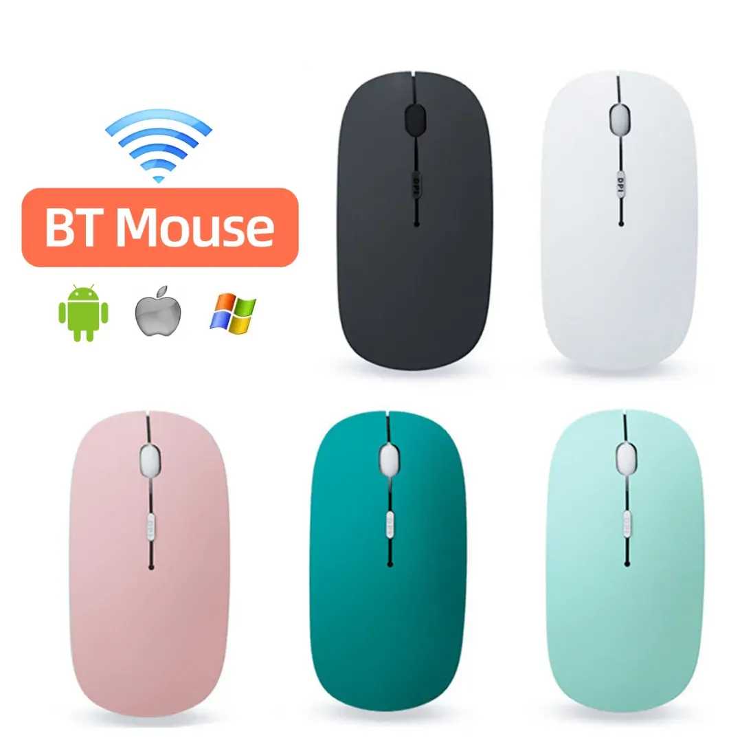 Souris Bluetooth Sans Fil Rechargeable – DPI Réglable 800/1200/1600 – Silencieuse, Ergonomique, Portable