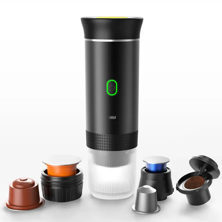 Machine à Café Portable Sans Fil – Compatible Capsules, Chauffage Automatique, Infusion Chaude & Froide