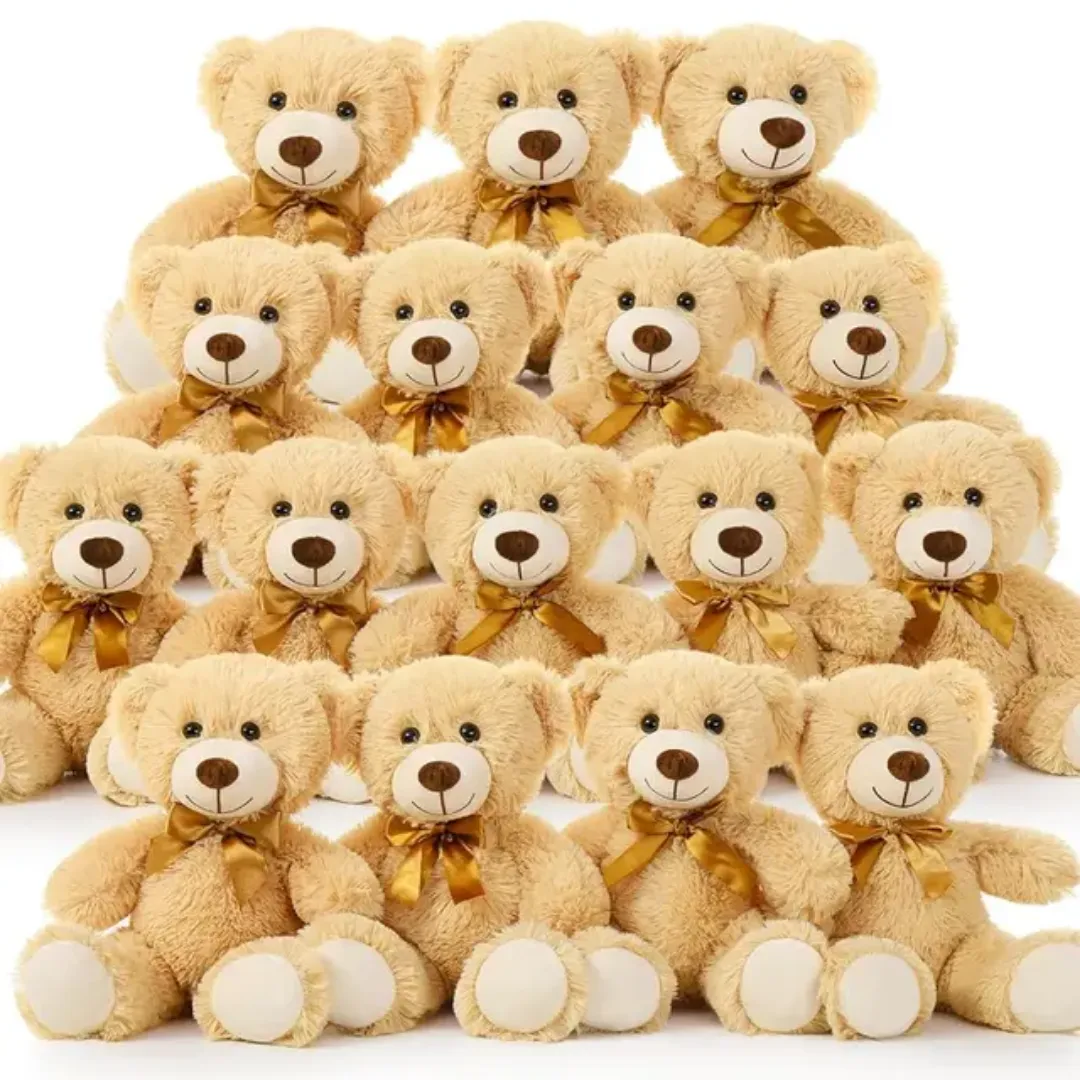 Lot de 16 Nounours en Peluche 35cm – Ours Doux et Câlin pour Enfants et Événements