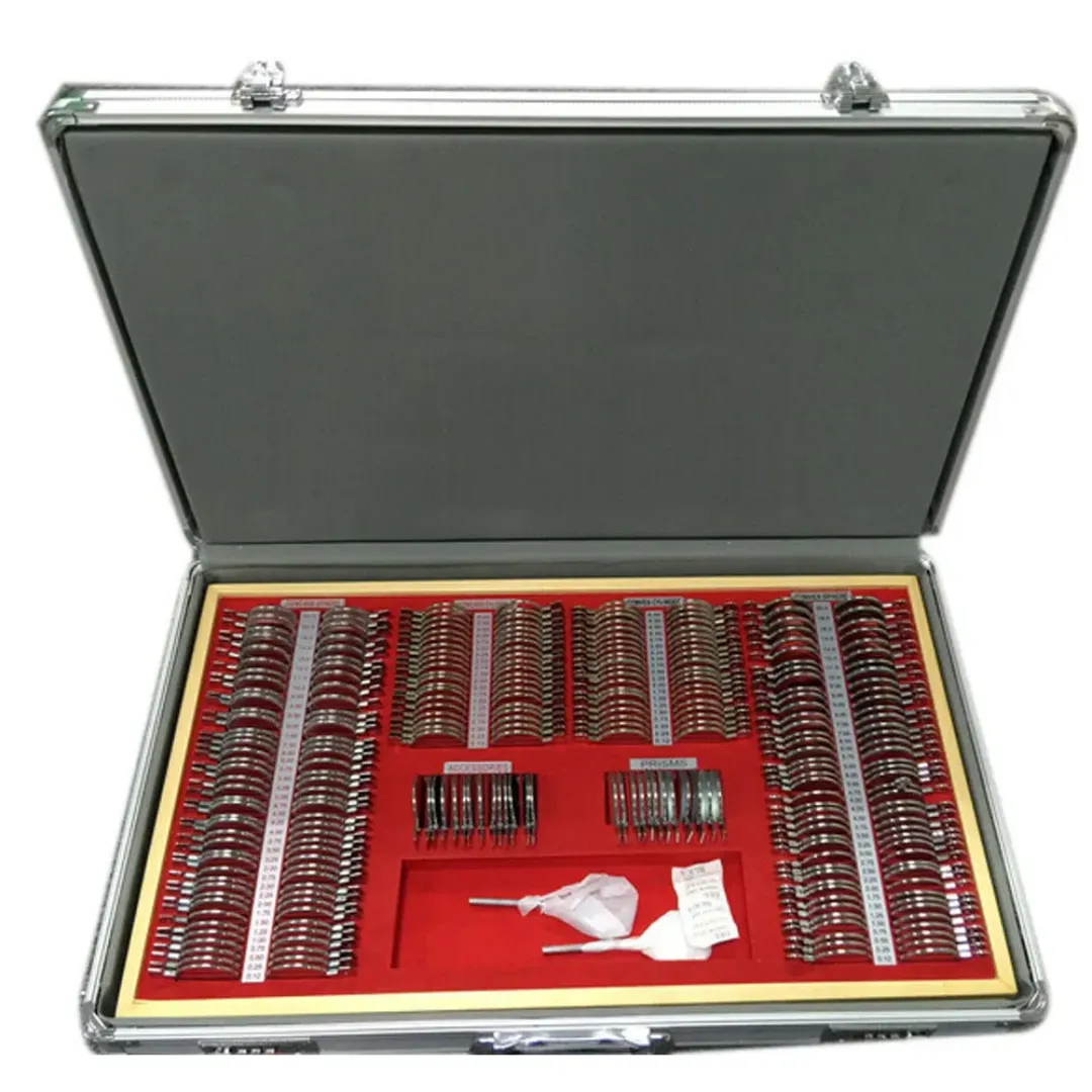 Kit d’Optométrie Professionnel – Ensemble de 266 Lentilles de Test avec Coffret Luxe Bois et Métal