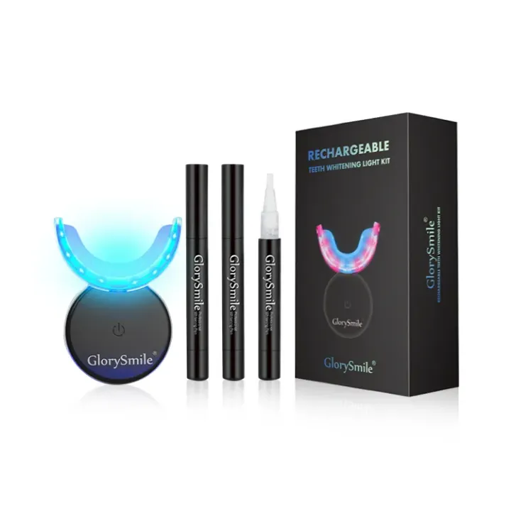 Kit de Blanchiment Dentaire Professionnel GlorySmile® - Appareil LED Rechargeable avec 3 Stylos de Gel Blanchissant