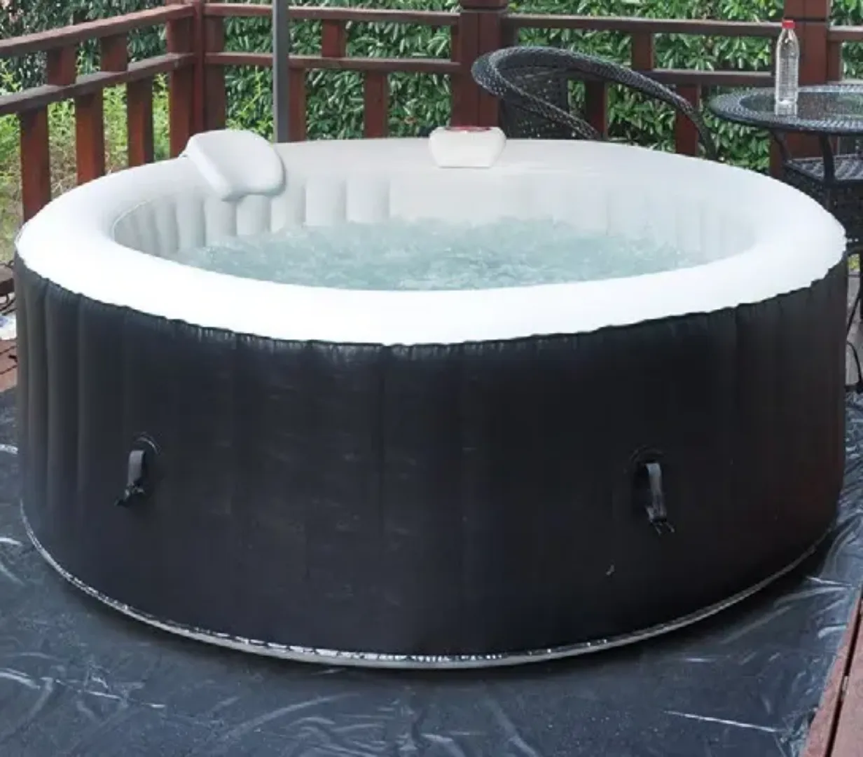 Jacuzzi Gonflable Rond 6 et 4 Places - Spa Portable avec Massage à Bulles - PVC Renforcé