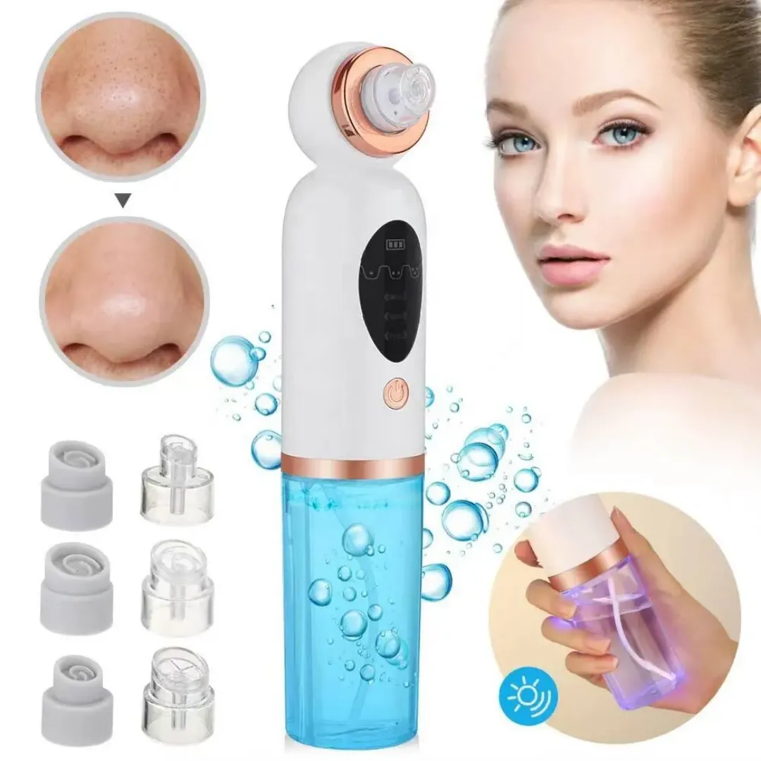 Aspirateur de Points Noirs et d'Acné Rechargeable – Nettoyeur de Pores avec Fonction de Massage et Tête en Silicone