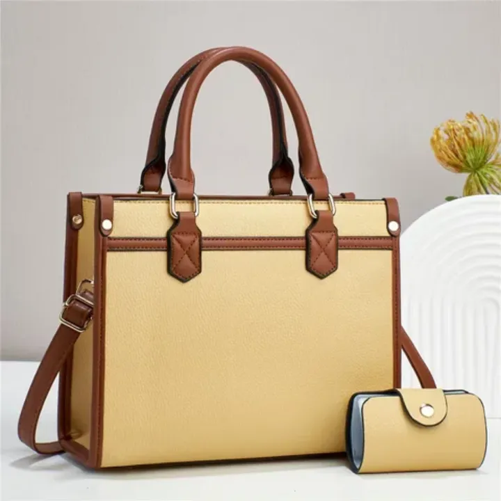 Sac à main femme élégant avec portefeuille assorti – Design professionnel, grande capacité