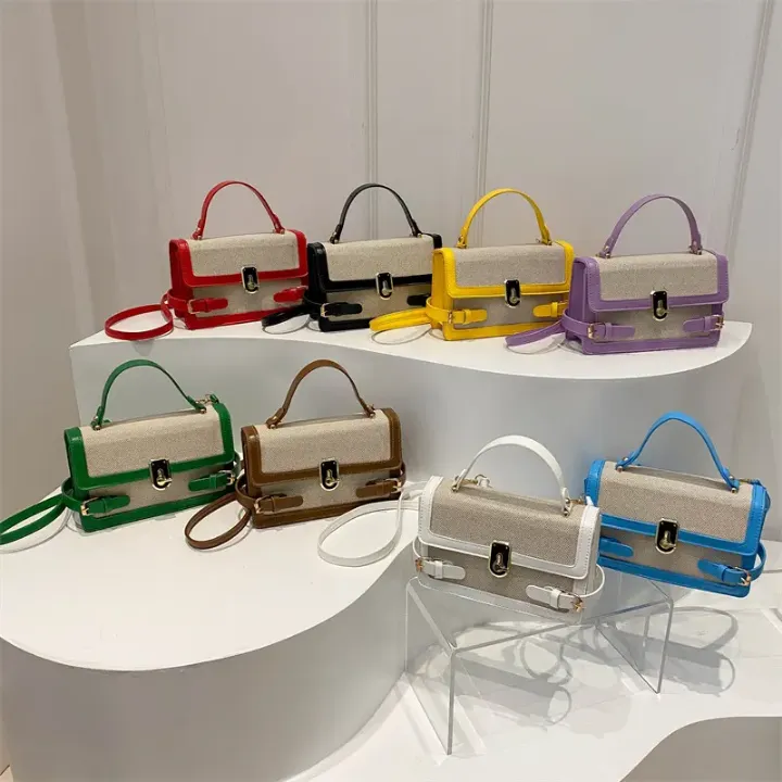 Sac à Main Femme Classique en Cuir PU Bicolore – Élégant et Tendance