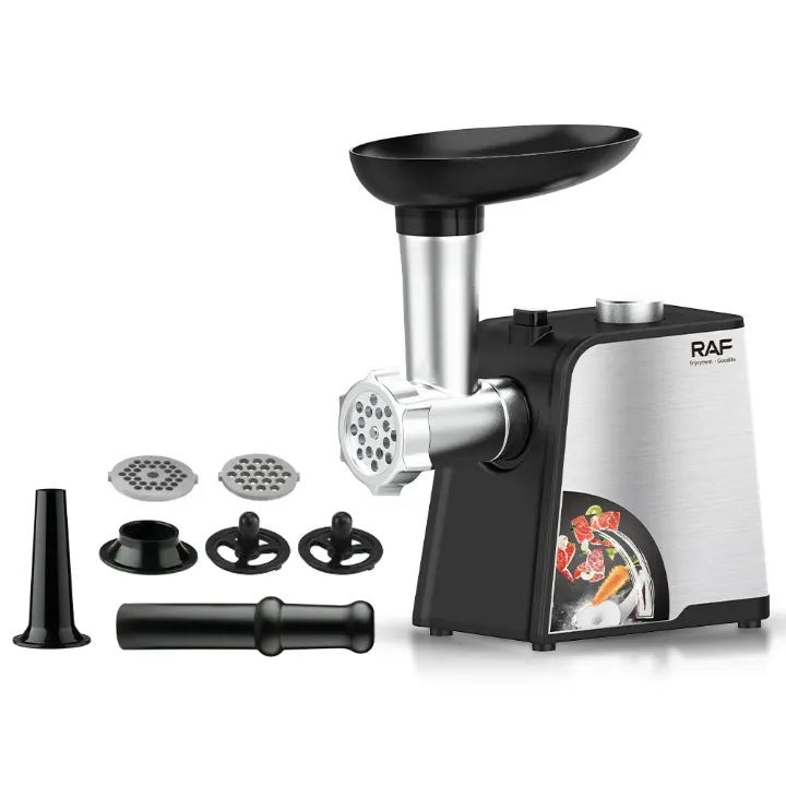 Hachoir à Viande Électrique RAF R.3392 – 2000W, Lames Inox, Accessoires Kebbés & Saucisses