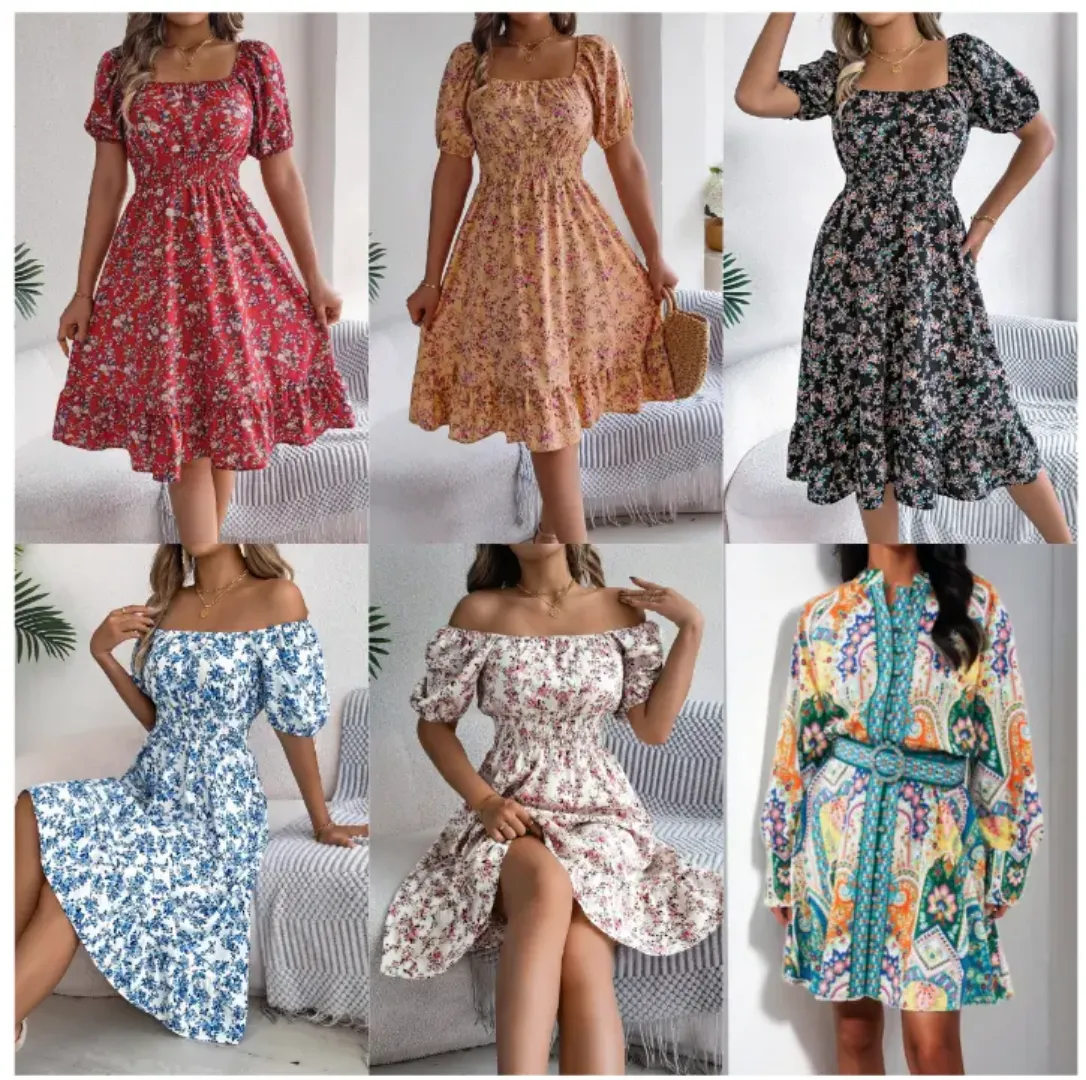 Lot de Robes Décontractées à Fleurs - Style Bohème Été - Mode Femme Shein en Gros