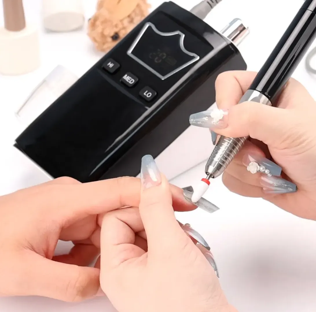 Perceuse à Ongles Hybride 2 en 1 Sans Fil - 35000 RPM, 85W, Batterie Longue Durée