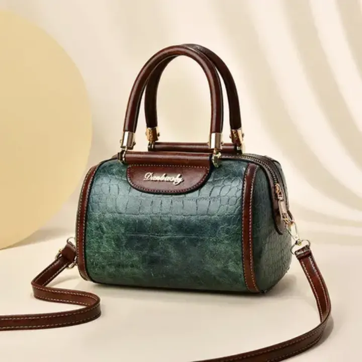 Sac Tendance 2024 - Style Bowling Effet Croco Vintage
