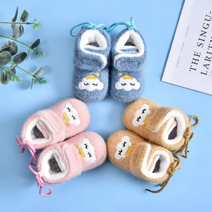 Chaussons Bébé Hiver – Mignons Préwalkers en Laine Épaisse