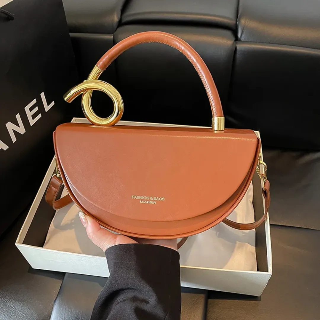 Sac à Main Femme Semi-Circulaire – Design Créateur Élégant en Simili Cuir PU