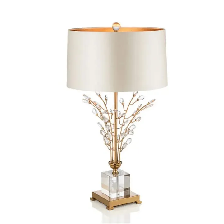 Lampe Colonne Dorée avec Abat-Jour Blanc – YF-167S