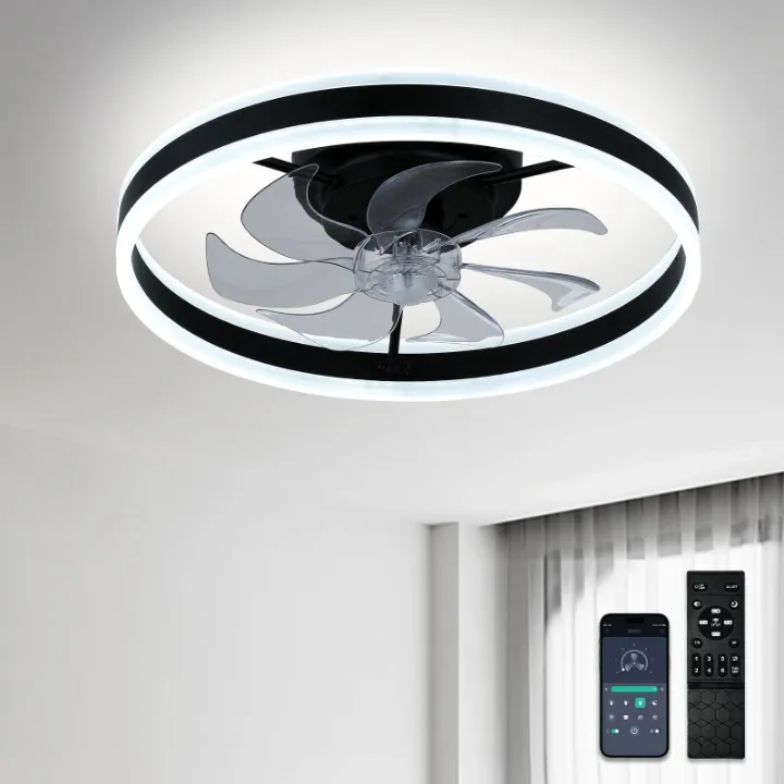 Ventilateur de Plafond LED Intégré – Éclairage Moderne avec Télécommande & Contrôle Mobile, Design Silencieux et Élégant