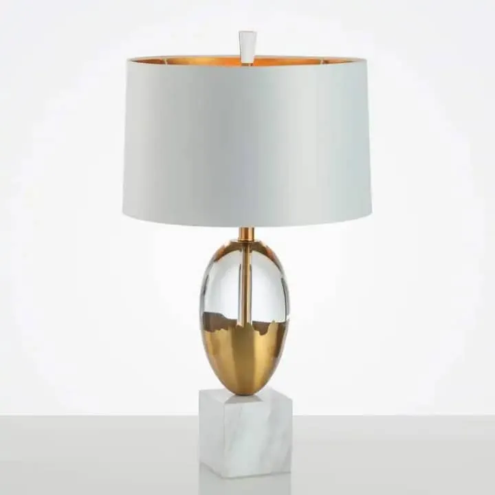 Lampe Œuf Luxueuse sur Socle Marbré