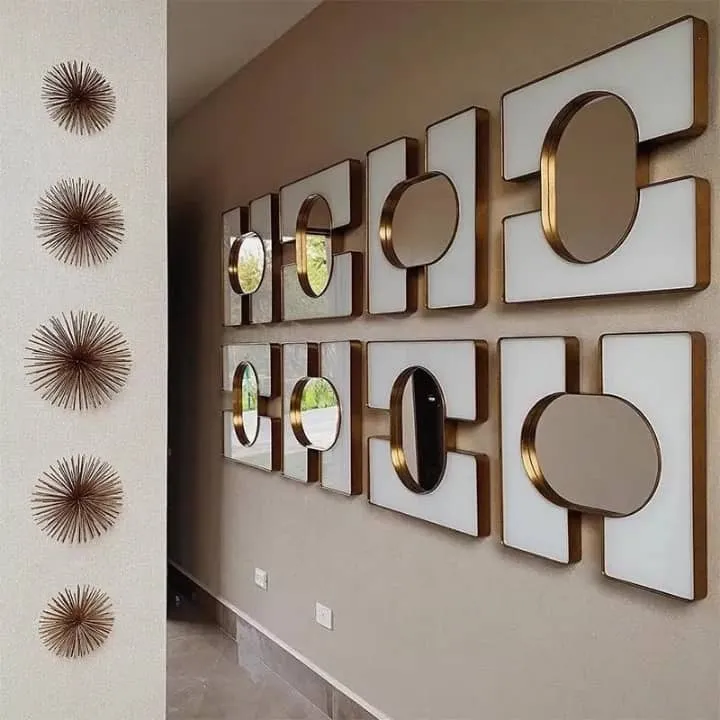 Ensemble de miroirs géométriques décoratifs (lot de 9)