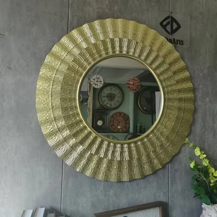 Miroir mural doré style écaille 3D