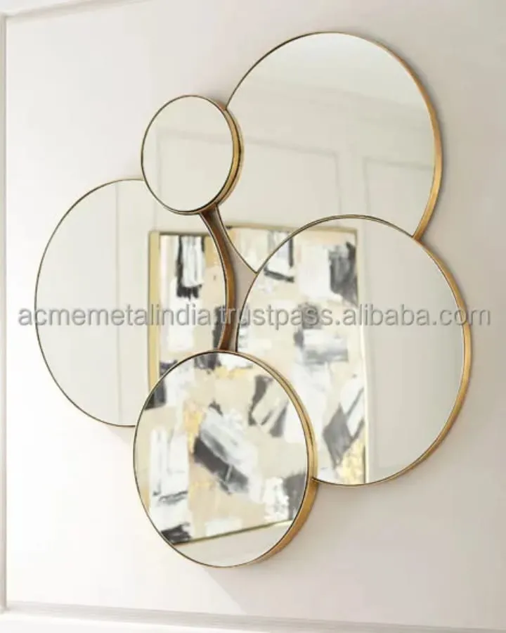 Ensemble de miroirs ronds avec cadres cerclés