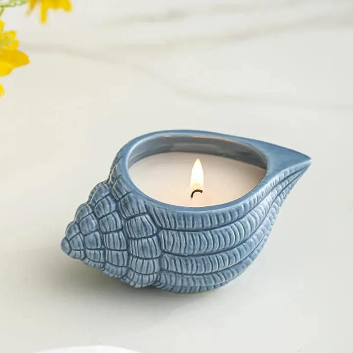 Pot Coquille avec Détail Fleur Marine